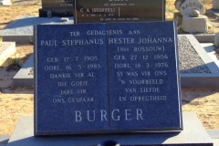 Burger, Paul Stephanus and Burger, Hester Johanna (nee Rossouw)