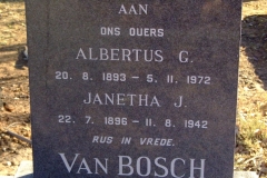 Van Bosch, Albertus G. + Van Bosch Janetha J.