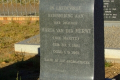 van der Merwe, Maria (nee Maritz)