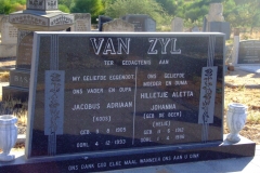 Van Zyl. Jacobus Adriaan & Hilletjie Aletta Johann nee De Beer