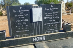 Horn, Johannes Willem and Hester Maria Josina nee Van der Merwe