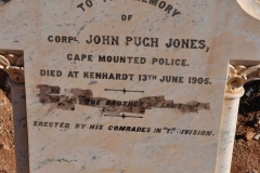 Jones, John Pugh died 13 June 1905 Cape Mounted Police