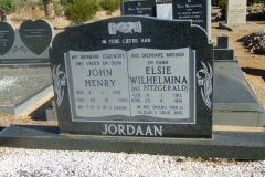 Jordaan, John Henry born 03 January 1915 died 20 September 1985 and Elisie Wilhelmina nee Fitzgerald born 31 January 1912 died 25 April 1991