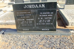 Jordaan, Willem Benjamin born 10 August 1890 died 11 October 1974 and Lettie born 22 April 1898 died 12 October 1977