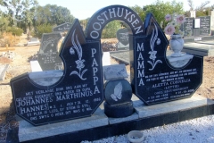 Oosthuysen, Johannes Marthinus born 03 January 1931 died 31 December 1986 and Aletta Cornelia Bezuidenhout born 23 August 1936 died 01 October 2005