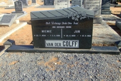 Van der Colff, Mimie born 22 July 1890 died 02 June 1980 and Jan born 28 June 1890 died 10 August 1960