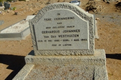 Van der Westhuizen, Gerhardus Johannes born 12 May 1885 died 01 August 1953