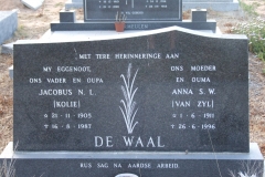 De Waal, Jacobus N.L. + Anna S.W.