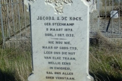 De Kock, Jacoba A nee Steenkamp born 08 March 1875 died 01 October 1935