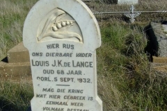 De Lange, Louis JK died 05 September 1932 aged 68 years