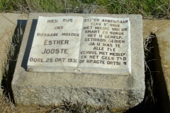 Jooste, Esther died 25 October 1931