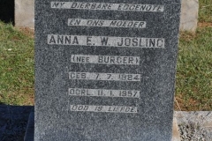 Josling, Anna EW nee Burger born 07 July 1884 died 11 January 1957