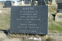 Kotze, Maria Magdalena nee Nel born 04 May 1899 died 05 May 1971 + Adriaan Hermanus born 28 July 1893 died 14 March 1974