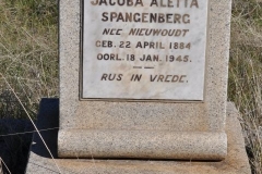 Spangenberg, Jacoba Aletta nee Niewoudt born 22 April 1884 died 18 April 1945