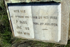 Van Wyk, Petrus Jacobus born 29 May 1852 died 27 August 1939