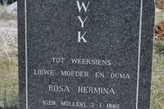 Van Wyk, Rosa Hermina nee Moller born 03 January 1885 died 04 November 1964