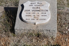 Vermeulen, Joh born 23 April 1934 died 12 December 1934