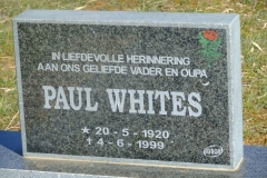 Whites, Paul born 20 May 1920 died 04 June 1999